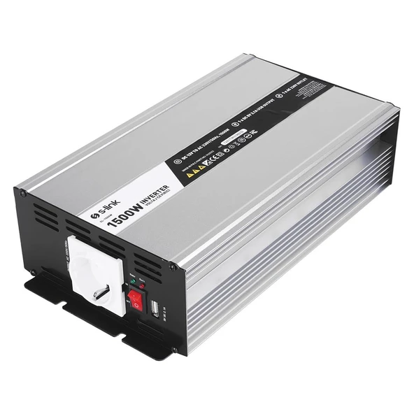 S-link SL-1500W 1500W DC12V-AC230V İnverter ürün görseli 1