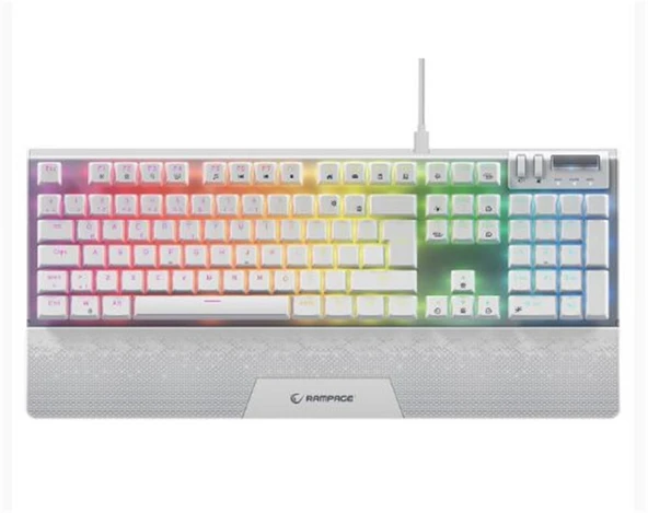 Rampage Carbon Beyaz RGB Q Gaming Oyuncu Klavye Bilek Destekli Red Switch ürün görseli 1