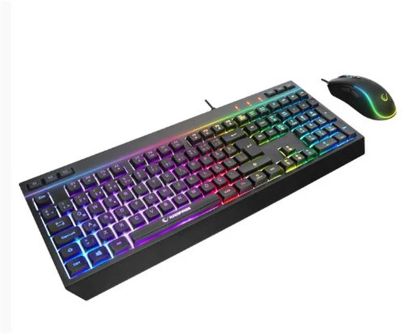 Rampage KM-R57  Siyah RGB Aydınlatmalı Q Oyuncu Multmedia Klavye ve 12800 DPI Mouse Gaming Set ürün görseli 1