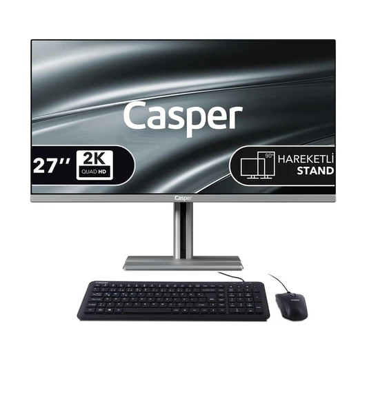 Casper Nirvana A97.210H-BE00X-V-G Gri U5-210H 16GB RAM 480GB NVME SSD 27" Pivot FreeDOS All In One ürün görseli 1