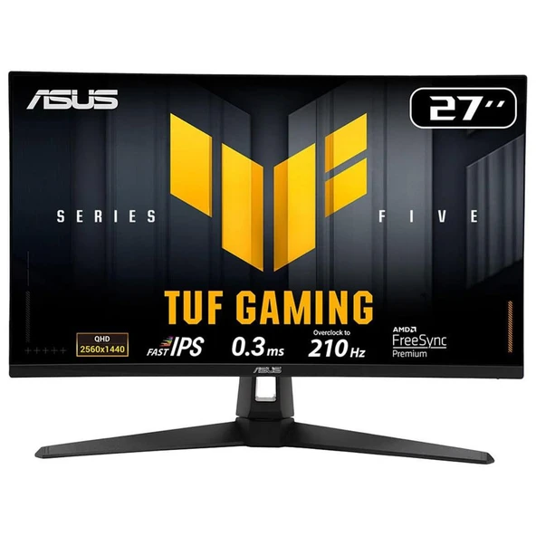 Asus 27" TUF Gaming VG27AQ5A 210Hz 0.3ms 2K QHD Adaptive Sync Fast IPS Gaming Monitör ürün görseli 1