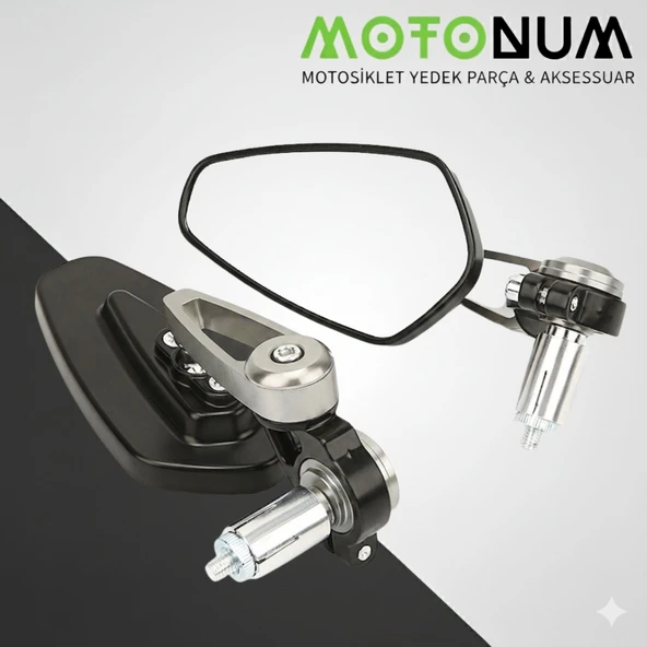 Csn Moto Beauty 50 CNC Gidon Ayna-Gri Detaylı-Ma00115 ürün görseli 1