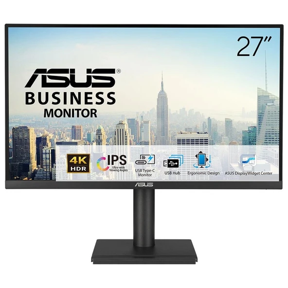 Asus 27" VA27UCPS 60Hz 5ms 4K UHD Adaptive Sync IPS Kurumsal Pivot Monitör ürün görseli 1