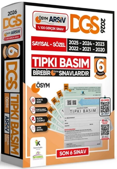 İnformal Yayınları 2026 DGS Çıkmış Soru Tıpkı Basım ÖSYM TAM Kitapçık SAY- SÖZ TM Türkiye Geneli 6lı Deneme ürün görseli 1