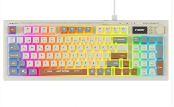 Everest KB-79 SILENT PRO Gri-Gri Mavi-Kahve SESSİZ RGB Q Membrane Oyuncu Klavyesi ürün görseli 1