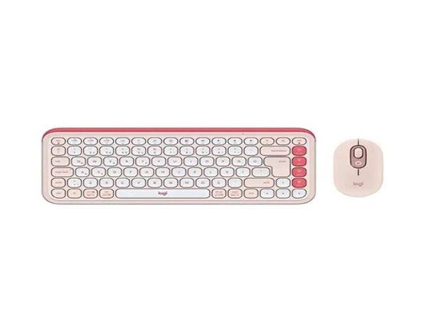 Logitech Pop Icon Combo 920-013077 Pembe Kablosuz Klavye Mouse Seti ürün görseli 1