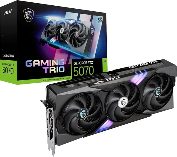 Msi GeForce RTX5070 12G Gaming Trio OC 12GB GDRR7 192B DX12 PCIE 5.0 X16 (3XDP 1XHDMI) Ekran Kartı ürün görseli 1