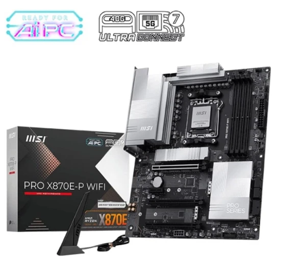 Msi Pro X870E-P WIFI DDR5 AMD X870E AM5 Soket DDR5 8200+(OC)MHz ATX Oyuncu (Gaming) Anakart ürün görseli 1