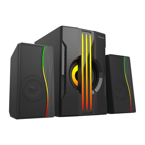 Mikado MD-254 2+1 25W(5w-2+15w) Usb+SD+Fm Bluetooth Destekli RGB Ses Sistemi ürün görseli 1