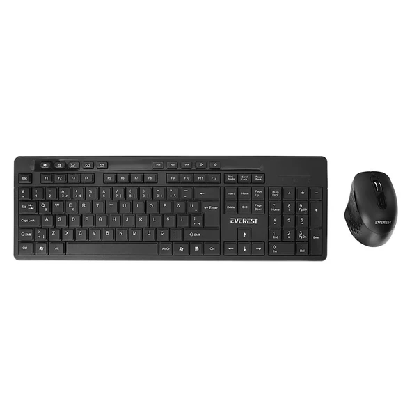 Everest KM-510 Siyah Kablosuz Q Multimedia Klavye + Mouse Set ürün görseli 1