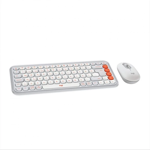Logitech Pop Icon Combo 920-013076 Beyaz Kablosuz Klavye Mouse Seti ürün görseli 1