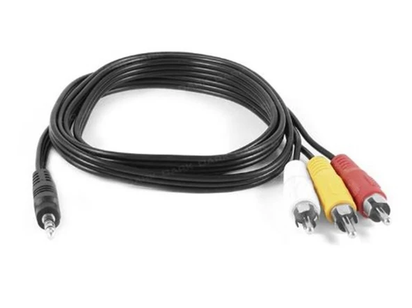 Dark"DK-CB-VCOMX35" 1 Metre 3.5 mm - Kompozit RCA Video ve Ses Kablosu ürün görseli 1