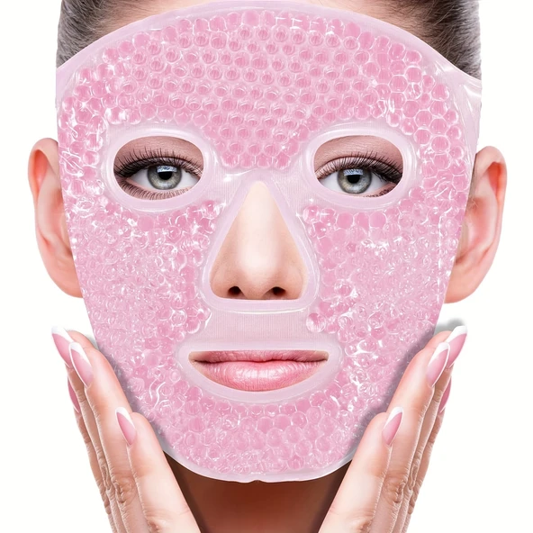 Terapi Jel Yüz Maskesi Soğuk Ve Sıcak Boncuklu Ayarlanabilir Maske (pembe) ürün görseli 1