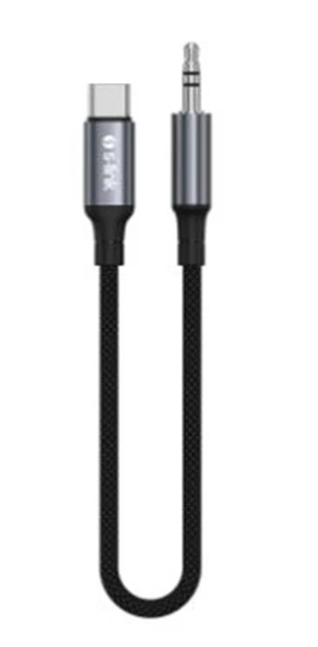 S-link Armor MC-01 1.2m Type-C to M AUX Örgülü Metal Başlıklı Siyah Ses Kablosu ürün görseli 1