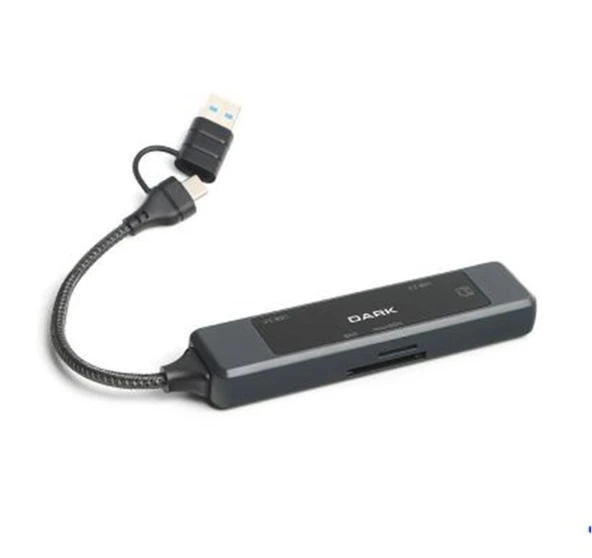 Dark DK-AC-USB350L USB-C & USB-A to 5 Port 2xUSB-A, Megabit Ethernet, USB3.0 Multi Port HUB ürün görseli 1