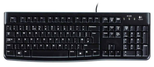 Logitech 920-002508 K120 İngilizce Usb Kablolu Siyah Klavye ürün görseli 1