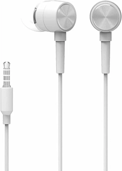 Hp DHH-1111-WT Kablolu Kulakiçi 3.5mm Jack Mikrofonlu Beyaz Kulaklık ürün görseli 1