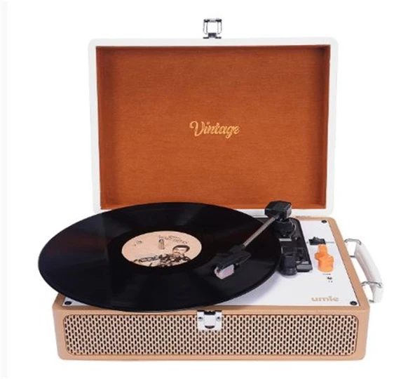 UMİE Vintage UM-P353 Pikap Bluetoothlu 3.5mm AUXIN&RCAO Destekli Müzik Kutusu ürün görseli 1