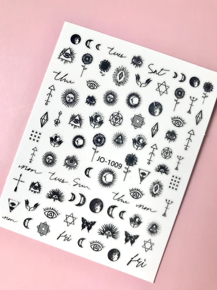 Gotik Dizayn Tırnak Sticker Tırnak Etiketi Nail Art JO-1009 ürün görseli 1