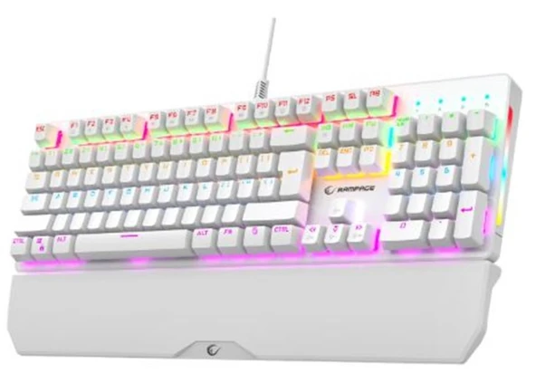 Rampage KB-R86 UMBRA Beyaz USB Rainbow Aydınlatmalı Blue  English Mekanik Gaming Oyuncu Klavye ürün görseli 1