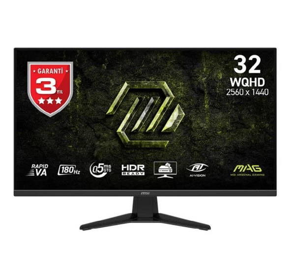 MSI 31.5" 325QF E18V 180Hz 0.5ms 2K 2560x1440 (WQHD) 16:9 Flat Rapid VA Adaptive-Sync Gaming Monitor ürün görseli 1
