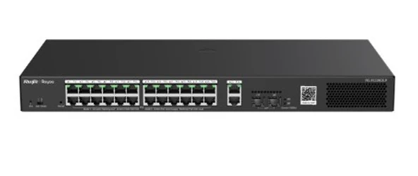 Ruijie-Reyee RG-ES228GS-LP 28 Port 10-100-1000 Yönetilebilir 2SFP 2Gigabit Uplink 24Port PoE+(250W) ürün görseli 1