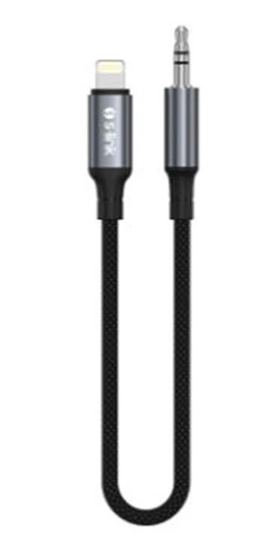 S-link Armor ML-01 1.2m Lightning to M AUX Örgülü Metal Başlıklı Siyah Ses Kablosu ürün görseli 1