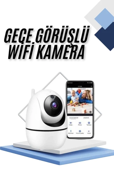 Kablosuz Wifi Destekli Akıllı Güvenlik Kamerası Hareket Sensörlü ürün görseli 1