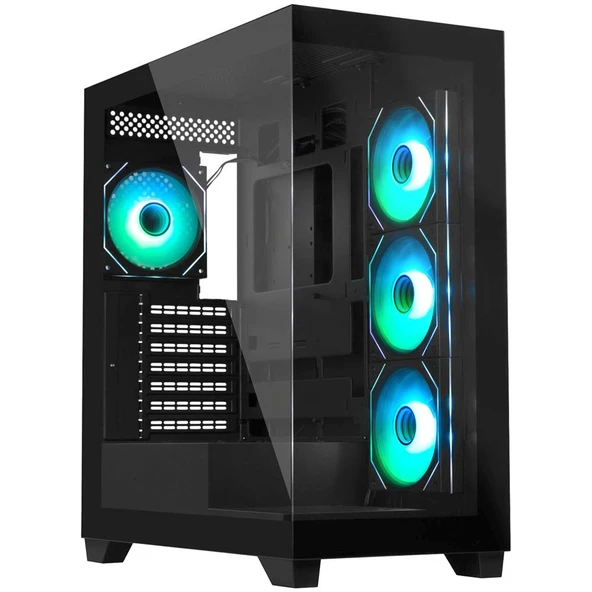 BitFenix CETO 500 4-120mm ARGB Fan 750W 80 Plus Siyah 1-Usb3.0 2-Usb2.0 Tempered Glass Oyuncu Kasası ürün görseli 1