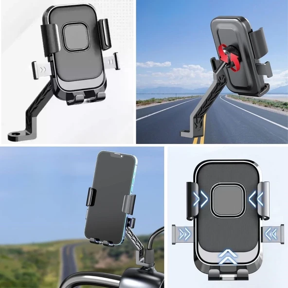 Motor,motosiklet,bisiklet ,scooter İçin 360 Derece Dönebilen Dikiz Aynası Versiyonu Telefon Tutucu Aparat ürün görseli 1