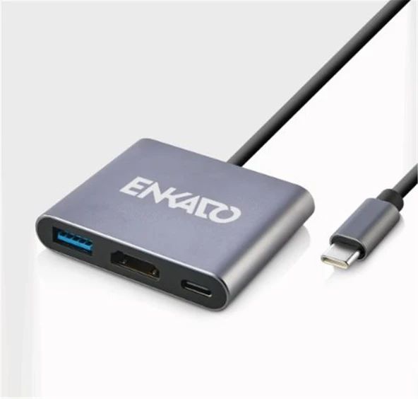 ENKADO EKD-TP43 TYPCE-C TO 3 İN1 HDMI +PD +USB 3,0 ADAPTÖR ürün görseli 1