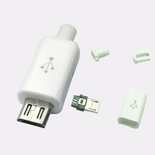 10 Adet 5 Pin Micro USB Şarj Kablosu Soketi ( Beyaz Renk ) ürün görseli 1