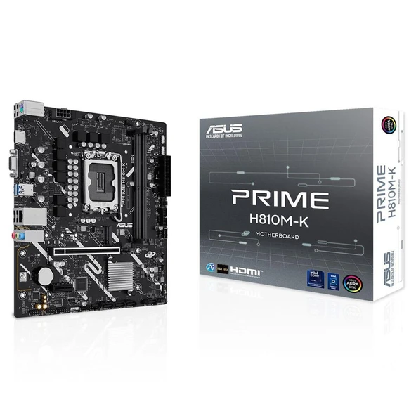 Asus Prime H810M-K 6400MHz DDR5 Soket LGA1851 M.2 HDMI VGA mATX Anakart ürün görseli 1