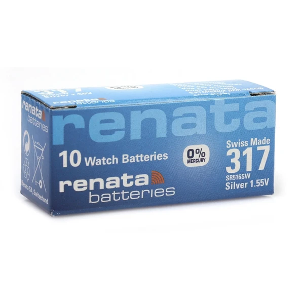 Renata 317 Sr516sw 1.55v Alkalin Saat Pili 10 Adet ürün görseli 1