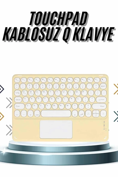 Android Ve İos Uyumlu Bluetooth Klavye Touchpad Slim Kablosuz Wifi Q Klavye ürün görseli 1