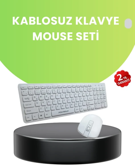 Ergonomik Kablosuz Klavye Mouse Takımı - Tam Boy, Sessiz Ve Güvenilir ürün görseli 1