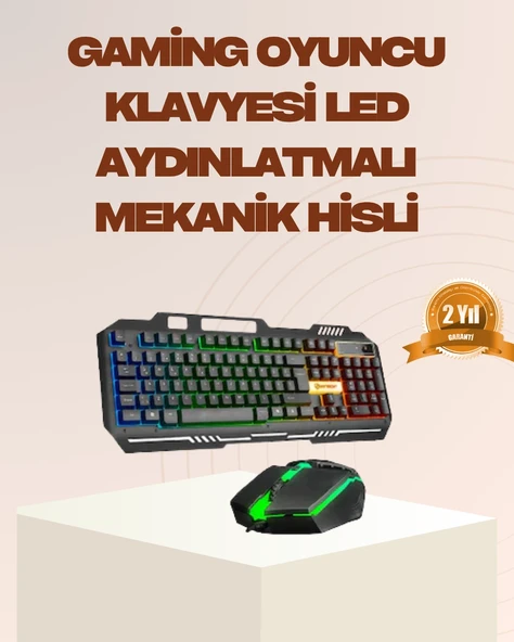 Mekanik Led Klavye Mouse Seti – Yüksek Tepki Ve Ergonomi ürün görseli 1