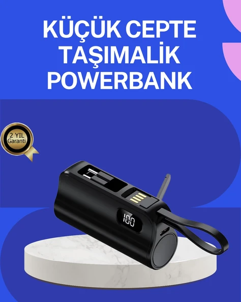 Pd 20w Hızlı Şarjlı Kablolu Kablosuz Kullanım Powerbank ürün görseli 1