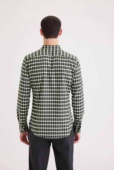 Stretch Oxford Slim Gömlek Green Green S - Resim 2