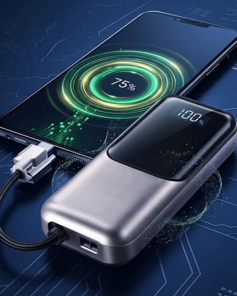 Type C Ve Lightning Destekli Yüksek Kapasiteli Powerbank 13000 Mah ürün görseli 1