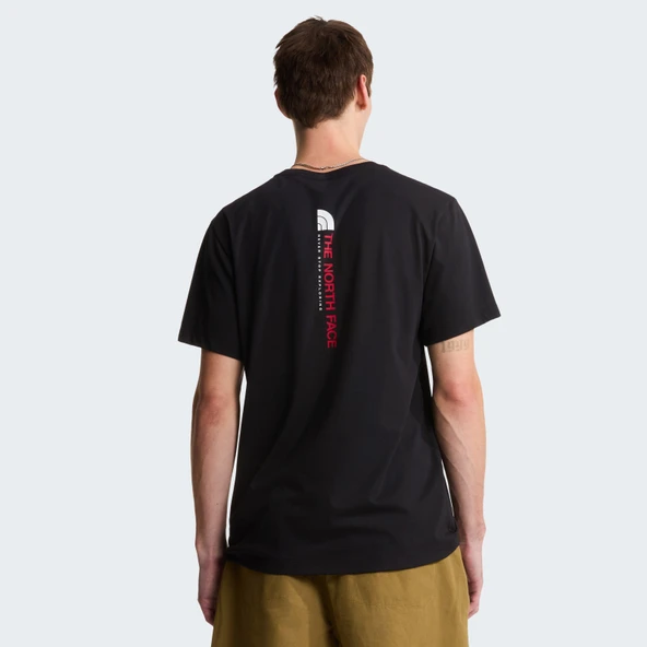 M VERTICAL REGULAR SHORT SLEEVE TEE-GRAP Black Black S - Resim 2