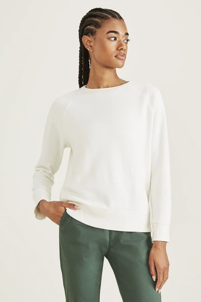 Yuvarlak Yaka Sweatshirt White White M ürün görseli 1