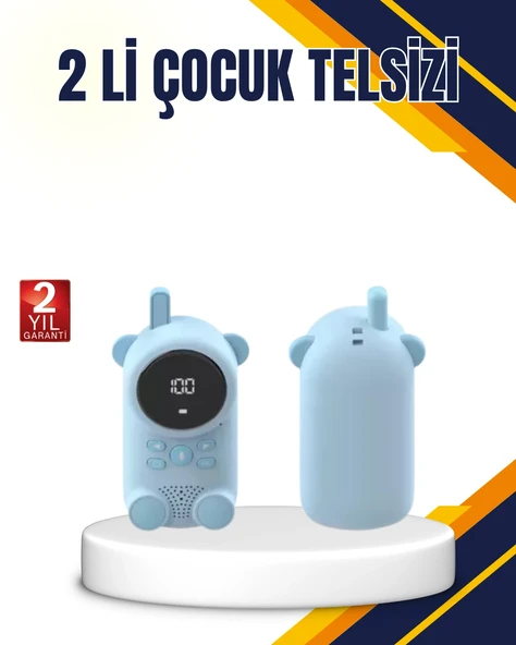 Çocuk Ve Bebek Telsizi – 22 Kanal, Vox Modu, Usb Şarjlı, Renkli Ekran ürün görseli 1