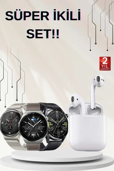 Akıllı Saat Ve Kulaklık Seti Dokunmatik Ekran 5.0 Bluetooth Bağlantılı Sesli Görüşme ürün görseli 1