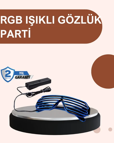 Renkli Led Işıklı Eğlence Gözlüğü Parti Aksesuarı ürün görseli 1