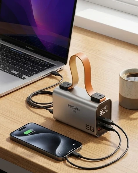 50000 Mah Powerbank Süper Hızlı Şarj Led Dijital Göstergeli Taşınabilir Şarj Cihazı ürün görseli 1