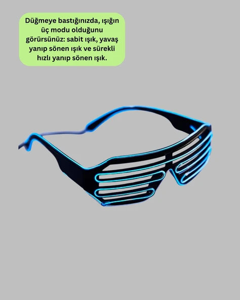 Neon Gözlük Mavi - Resim 2