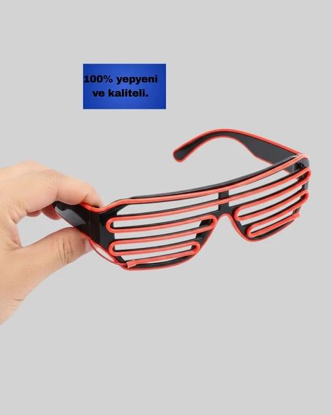 Neon Gözlük Kırmızı - Resim 3