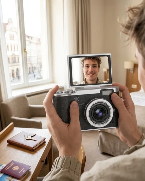 48 Mp 4k Dijital Kamera 8x Zoom Ve 180 Derece Ekran Yeni Başlayanlar İçin Uygun ürün görseli 1