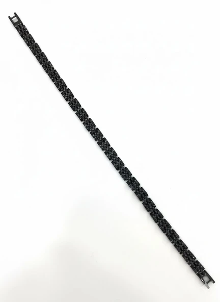 Siyah Çelik Erkek Çelik Bileklik Boy 21.5 Cm / En 0.6 Mm - Ebl0077 ürün görseli 1
